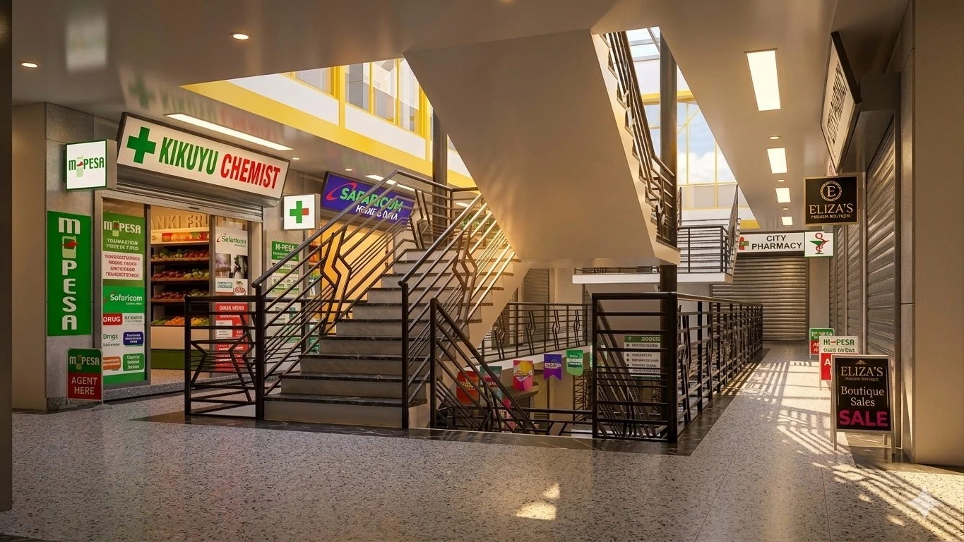 Interior shopfronts and stairs