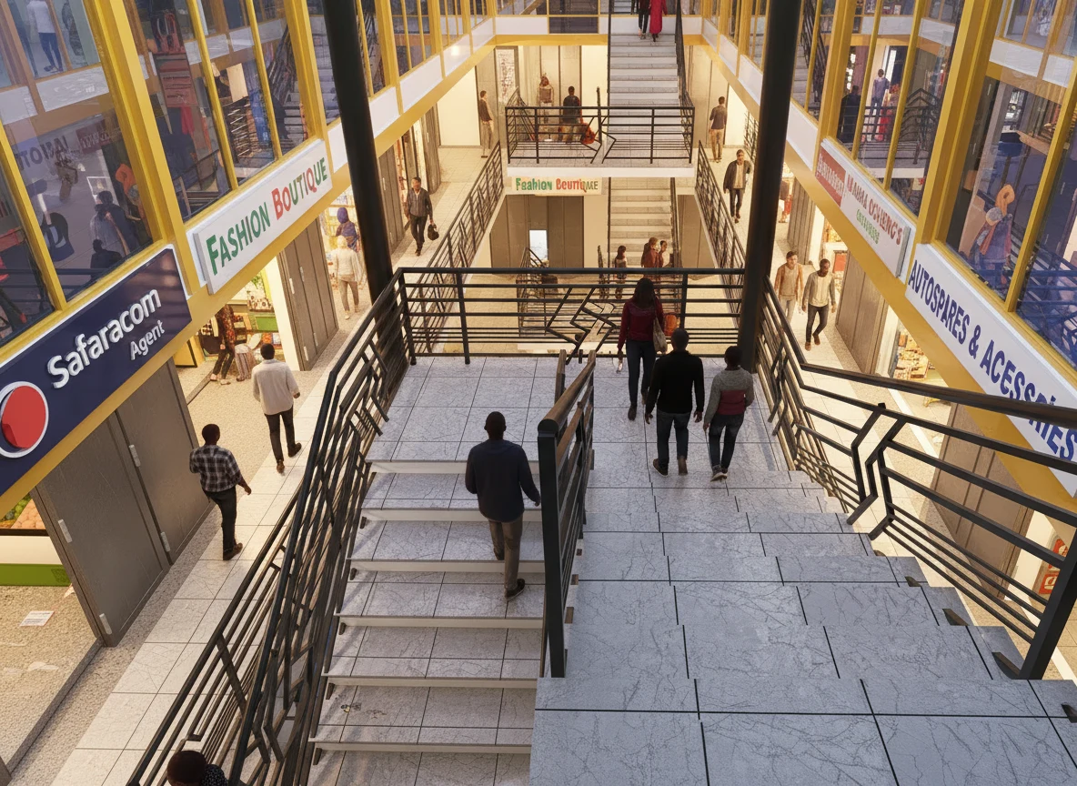 Interior shopping walkway